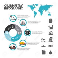 Oil Industry Info Graphic Elements With Charts Diagram And Graphs