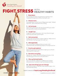 My appearance makes me stressed because it's hard to keep up with fashion, but if you don't you are not 'cool'. Fight Stress With Healthy Habits Infographic American Heart Association