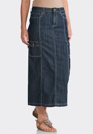 Denim Cargo Maxi Skirt Skirts Cato Fashions Fashion