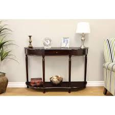 Homecraft Furniture 48 In Espresso Standard Half Moon Wood Console Table With Drawer Brown