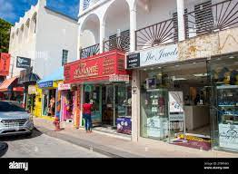 Historic commercial buildings on Front Street in historic center of  Philipsburg in Sint Maarten, Dutch Caribbean Stock Photo - Alamy