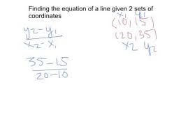 finding the equation of a line given 2