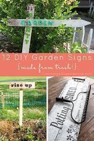 12 diy garden signs made from trash