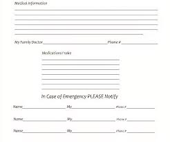In Case Of Emergency Form Template Lovely 7 Best Of Printable