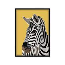 Zebra Animal Print Wall Art Mustard