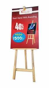 brown easel wooden stand advertising