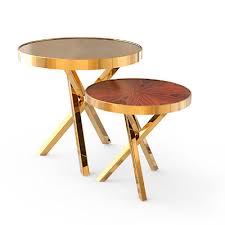 Contemporary Side Table Wheel Set