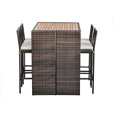 5 Piece Rattan Table Chair Set