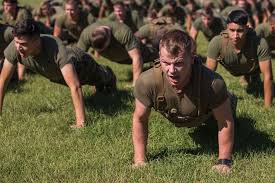 marines conduct warm up excersices