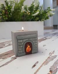 Miniature Fireplace Minimalist Concrete