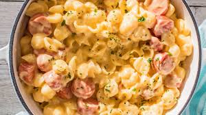 mac and cheese with hot dogs easy