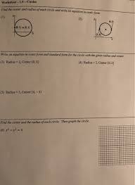 Solved Worksheet 1 5 Circles Find The
