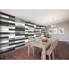 Easy Planking Thermo Treated 1 4 In X 5 In X 4 Ft Black And White Barn Wood Wall Planks 10 Sq Ft Per 6 Pack