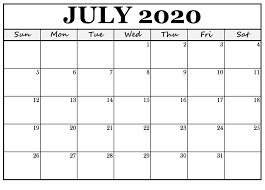 Free printable 2020 blank calendar template page. Free Printable July 2020 Calendar Template Download Now
