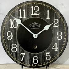 Black Gray Wood Wall Clock 8 Sizes To