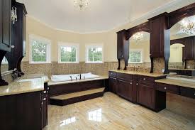 Image result for Great modern bathroom style with dark wood
