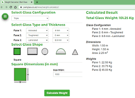 glass weight calculator websites