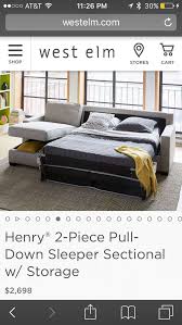 West Elm Henry 2 Piece Pull Out Sleeper