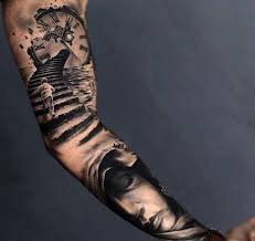 The tattoo says anuugacchati pravaha which means go with the flow in sanskrit. How To Make A Sleeve Tattoo Flow And Look Great Authoritytattoo