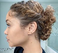 See more ideas about hair updos, curly hair styles, hair styles. Curly Hair Updo Tutorial Double Braided Low Bun Curl Magazine
