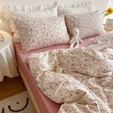 Fresh Fl Bedding Set Baby Pink Cute