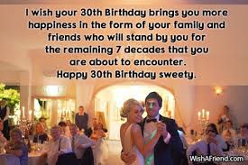 30th birthday brings 30th birthday wishes
