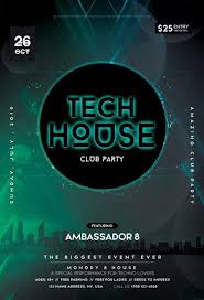 Tech House Free Electro Flyer Template Free Flyer