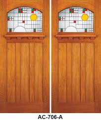 Solid Wood Double Entrance Door Stained