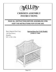 Crib Bed Assembly Instructions Bellini