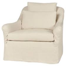 cream linen slip cover arm chair