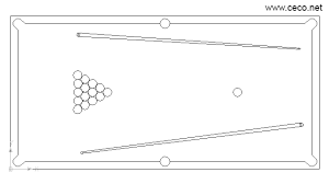 autocad drawing full size snooker table