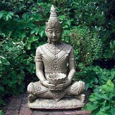 Peaceful Stone Buddha Statue Large