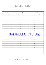 Decimal Place Value Chart Templates Samples Forms