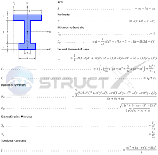 unequal i beam geometric properties