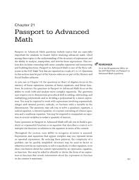 passport to advanced math