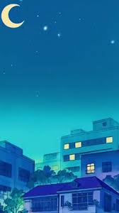 free blue city anime aesthetic