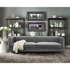 aviator grey velvet sofa