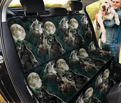 3 Wolves Howling Moon Seat Cover Father