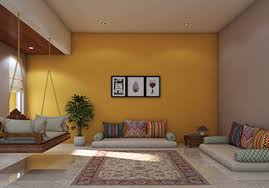 bold wall colour combination for hall