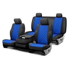 2nd Row Black Blue Custom Seat Covers