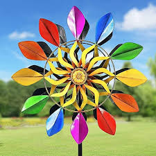 Rainbow Metal Windmill Decorations