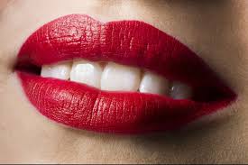 lipstick left a woman s lips