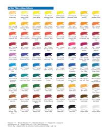 Daler Rowney Artists Water Colour Colour Chart In 2019