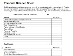 Personal Asset Statement Assets And Liabilities Template South