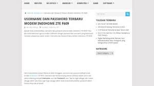 Username dan password bawaan bisa di antaranya, ada zte dan huawei. 2
