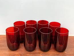 Ruby Red Tumbler Glasses By Anchor