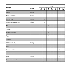 Punctual Roommate Chore Chart Excel Cleaning Chore Chart