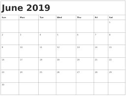 June 2019 Printable Calendar Templates Free Pdf Holidays