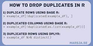 how to remove duplicates in r rows