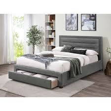 walter queen bed frame with storage grey
